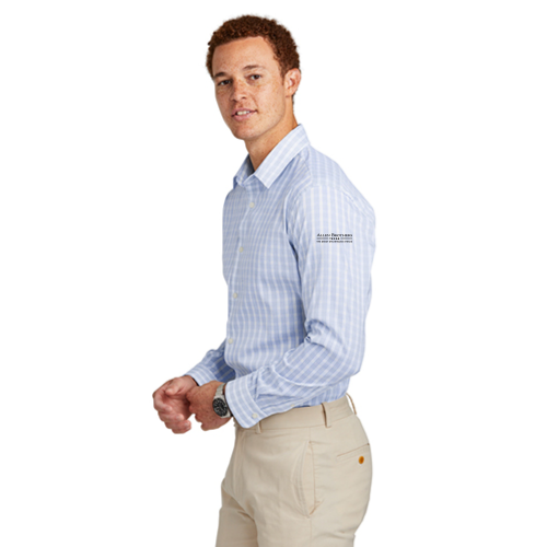 White/ Newport Blue Grid Check