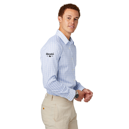 White/ Newport Blue Grid Check