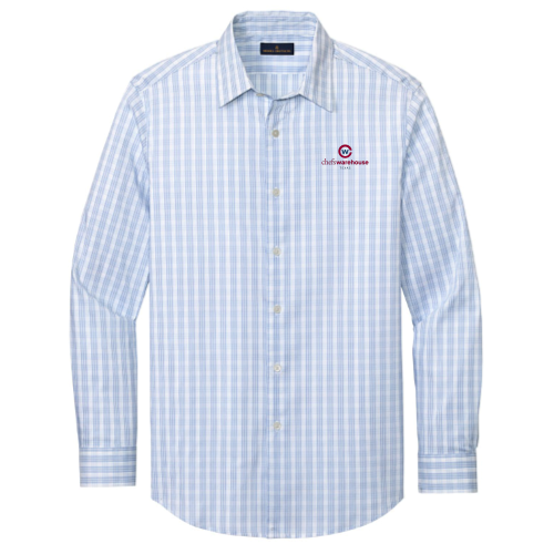 White/ Newport Blue Grid Check