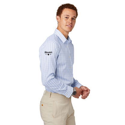 White/ Newport Blue Grid Check